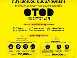 depa เปิดรับสมัครชุมชนทั่วประเทศเข้าร่วมโครงการ OTOD#3 เสริมทักษะดิจิทัลและส่งเสริมการประยุกต์ใช้เทคโนโลยี ยกระดับคุณภาพชีวิต